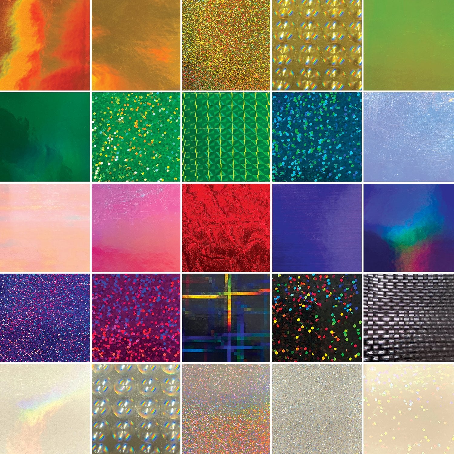 Holographic adhesive vinyl and film collection