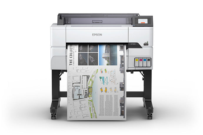 Epson T3474 24" printer printing a blueprint in full color