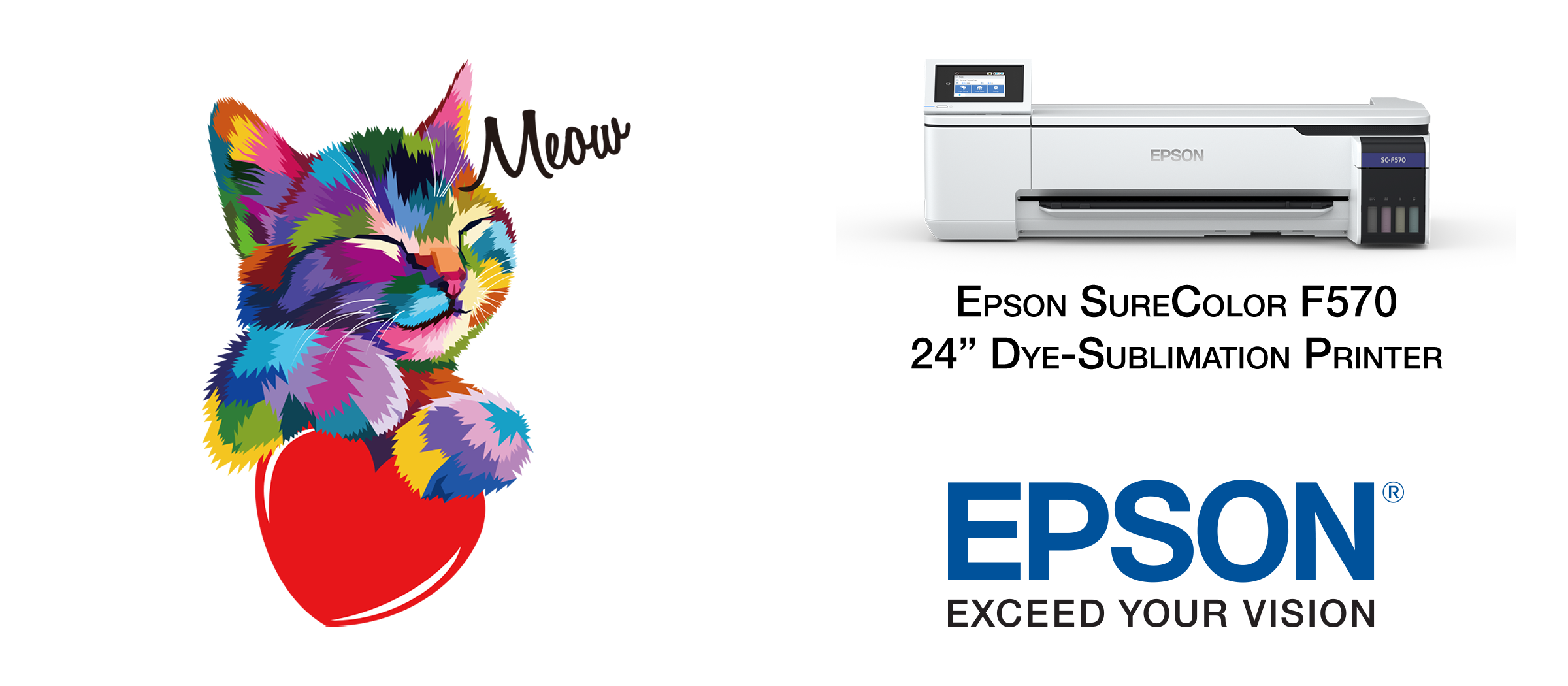 Epson Dye Sublimation SC-F570 Cat Mug - A vibrant cat design printed on a mug using the Epson F570 printer