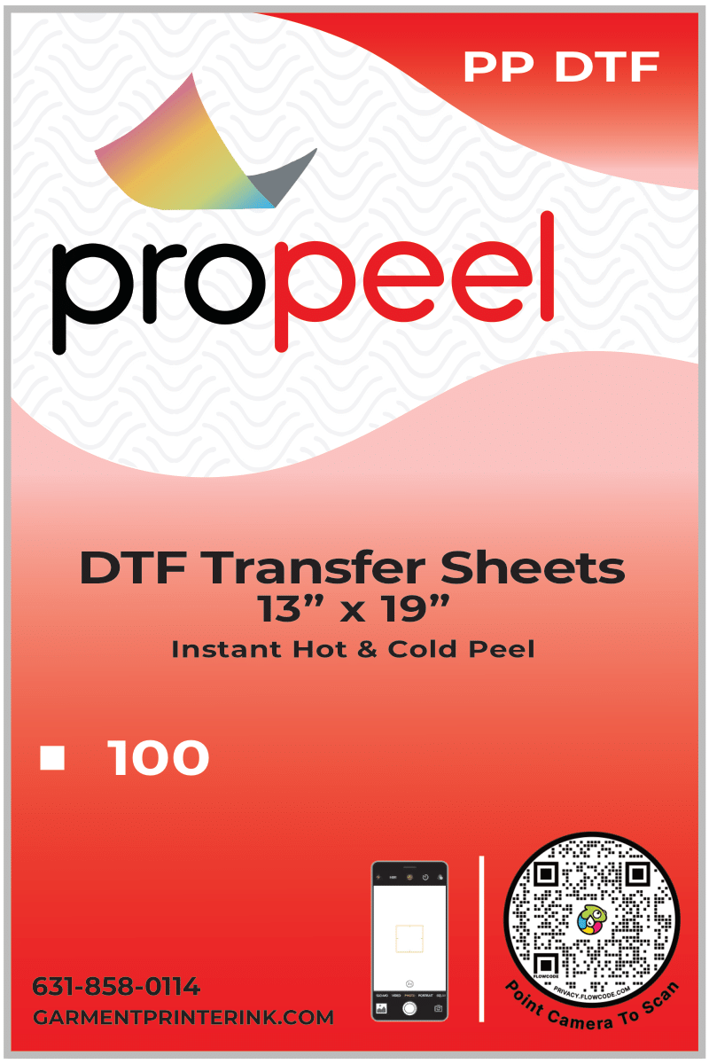 propeel direct to film transfer sheets for dtf printing hot and cold peel