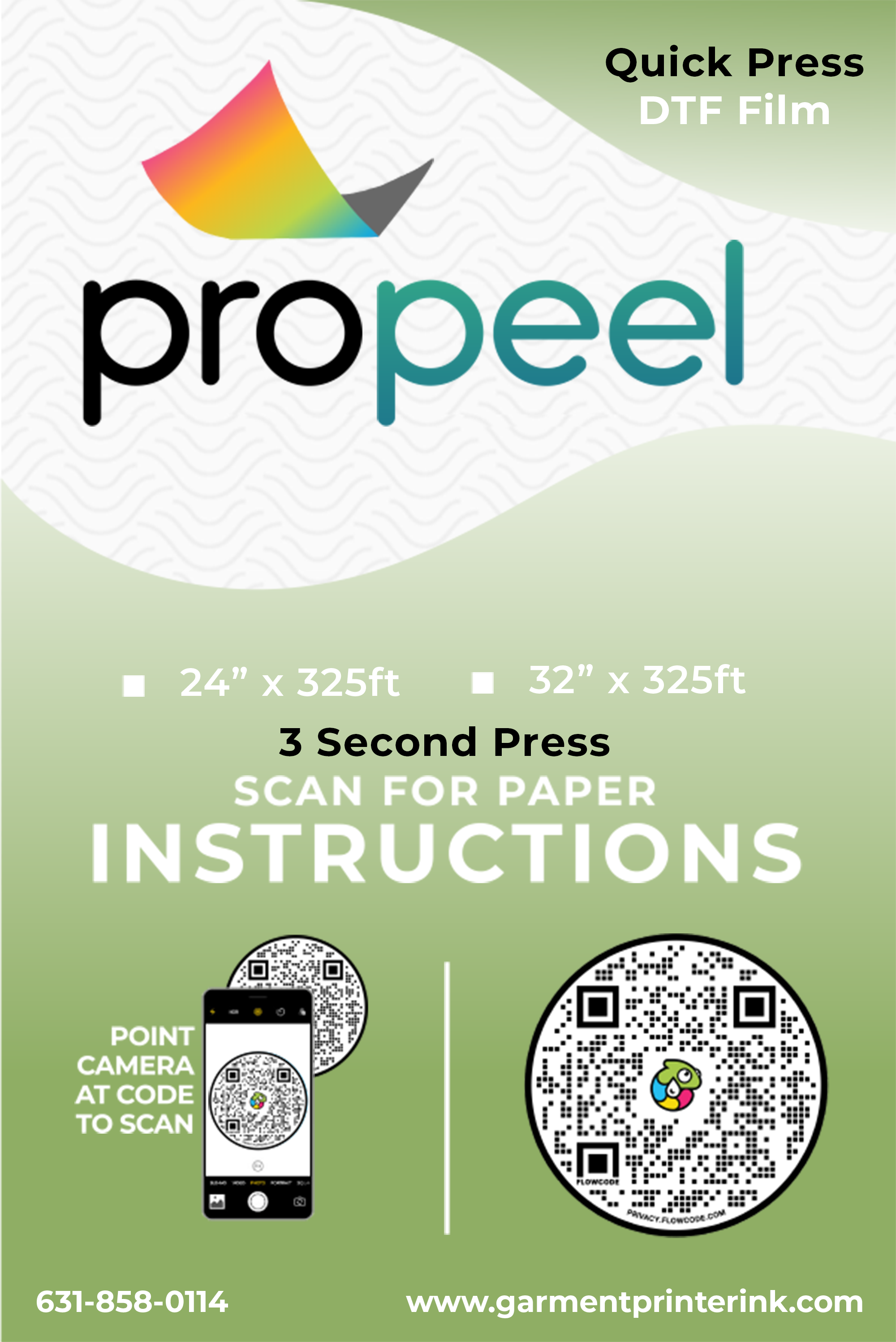 ProPeel Quick Press - 3 Second DTF Hot Peel Film | 24" & 32"