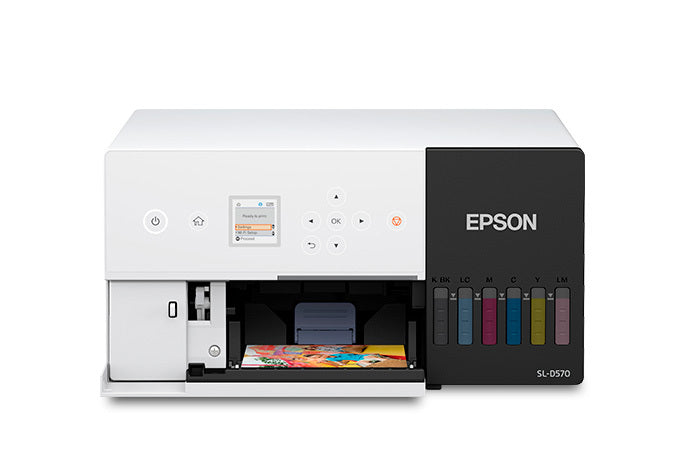 Epson SureLab D570 front view while printing